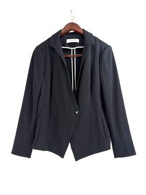 M.M. Lafleur Womens Size 6 The Wells Jacket Blazer Black Single Button Career